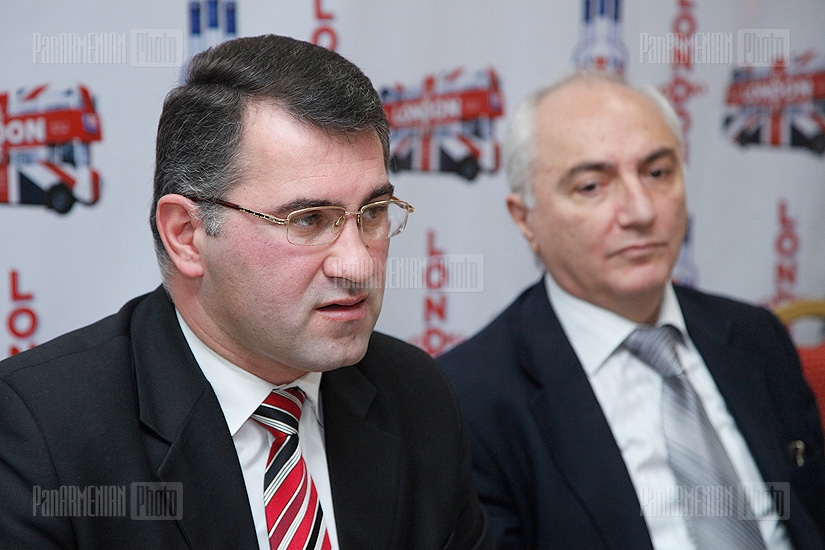 Press conference of Democratic Party of Armenia leader and Heritage board vice chairman