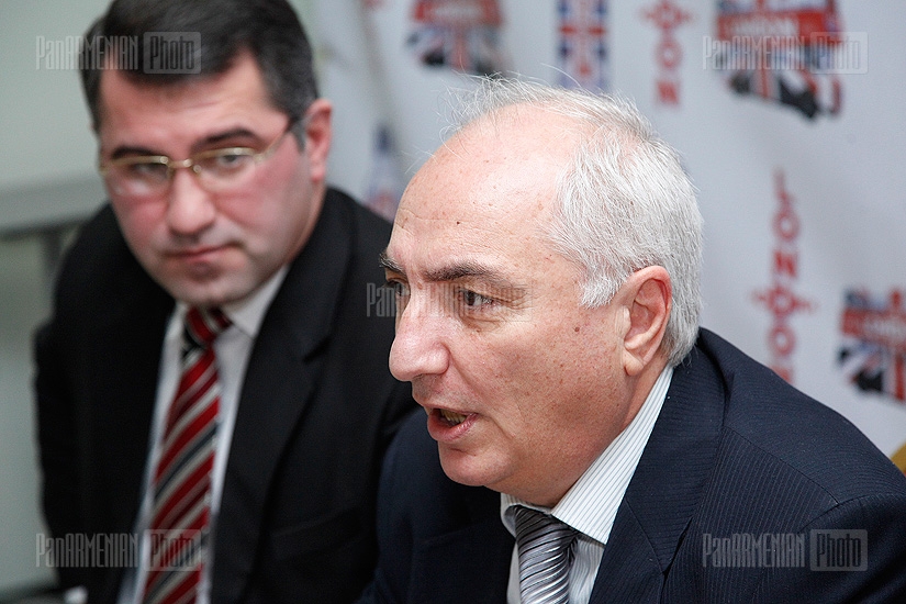 Press conference of Democratic Party of Armenia leader and Heritage board vice chairman