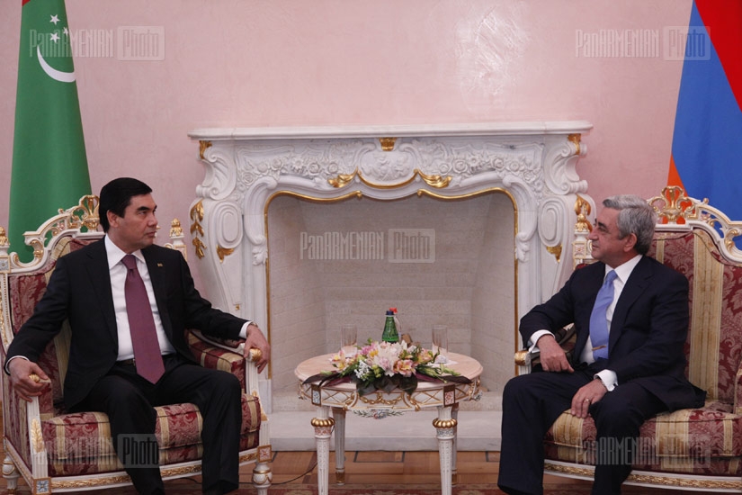 ՀՀ նախագահ Սերժ Սարգսյանի հանդիպումը իր թուրքմեն գործընկեր Գուրբանգուլի Բերդիմուհամեդովի հետ