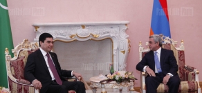 ՀՀ նախագահ Սերժ Սարգսյանի հանդիպումը իր թուրքմեն գործընկեր Գուրբանգուլի Բերդիմուհամեդովի հետ