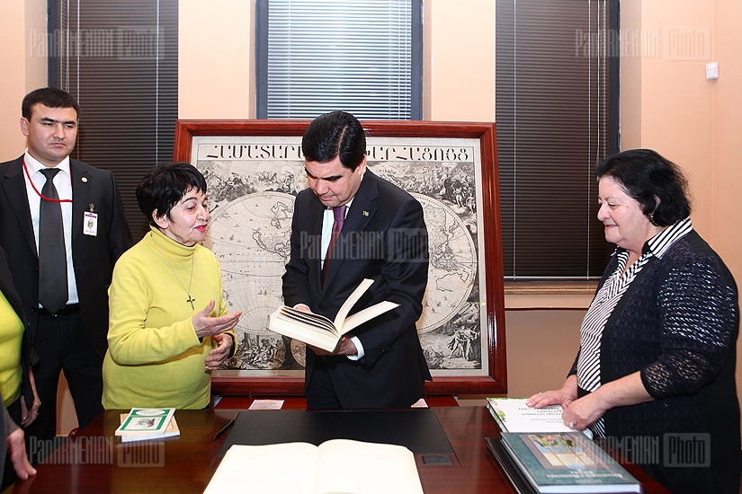 Թուրքմենստանի նախագահ Գուրբանգուլի Բերդիմուհամեդովը այցելեց Մատենադարան