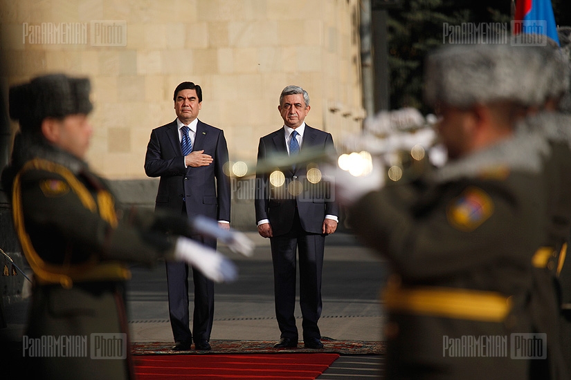 Send-off given for President of Turkmenistan Gurbanguly Berdimuhamedov at the presidential residence of Armenia