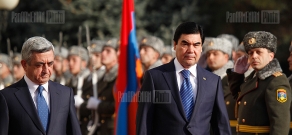 Send-off given for President of Turkmenistan Gurbanguly Berdimuhamedov at the presidential residence of Armenia