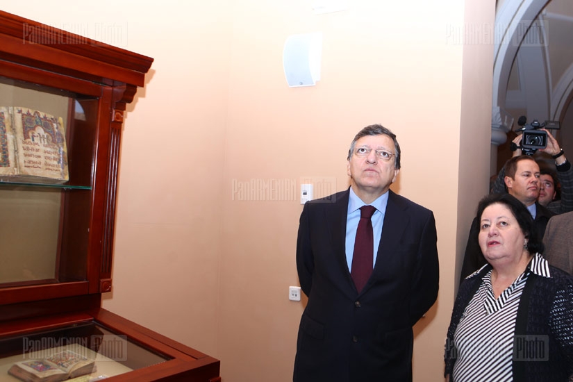 European Commission President Manuel Barroso visits Institute of Ancient Manuscripts Matenadaran