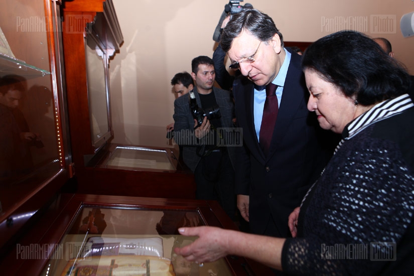 European Commission President Manuel Barroso visits Institute of Ancient Manuscripts Matenadaran