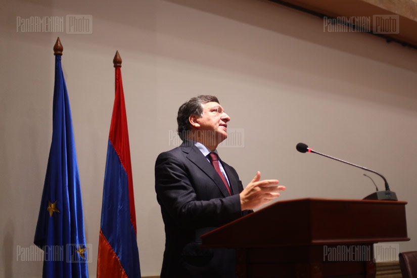 European Commission President Manuel Barroso meets with civil society activists
