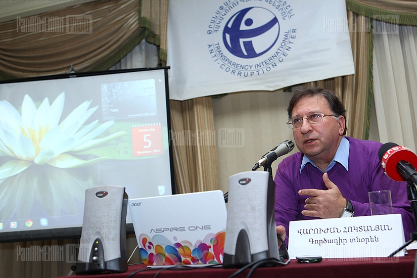 Press conference of Executive Director Transparency International Anti-corruption Center Varuzhan Hoktanyan