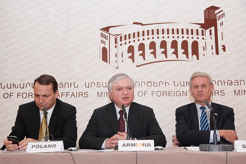 Foreign Ministers of Poland, Sweden and Bulgaria together with Armenia’s Foreign Minister give a press conference