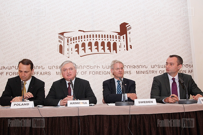 Foreign Ministers of Poland, Sweden and Bulgaria together with Armenia’s Foreign Minister give a press conference
