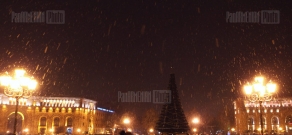 Snowy night in Yerevan