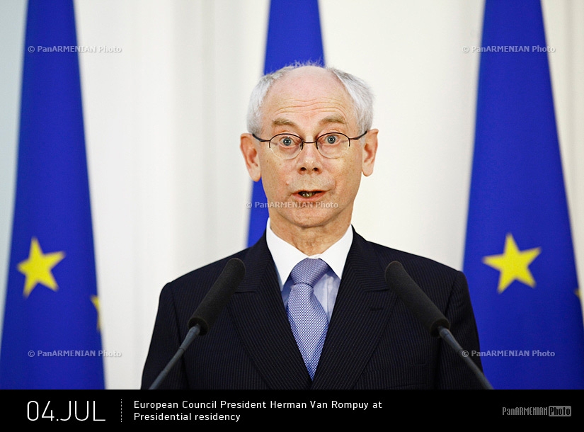 European Council President Herman Van Rompuy at Presidential residency 