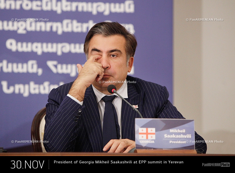 Президент Грузии Михаил Саакашвили на саммите ЕНП в Ереване