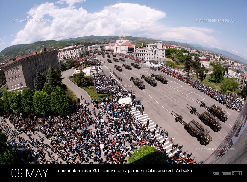 Военный парад в Степанакерте, посвященный 20-летию освобождения Шуши