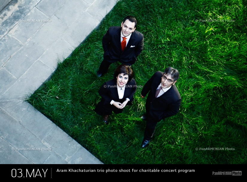 Aram Khachaturian trio photoshoot for charitable concert program 