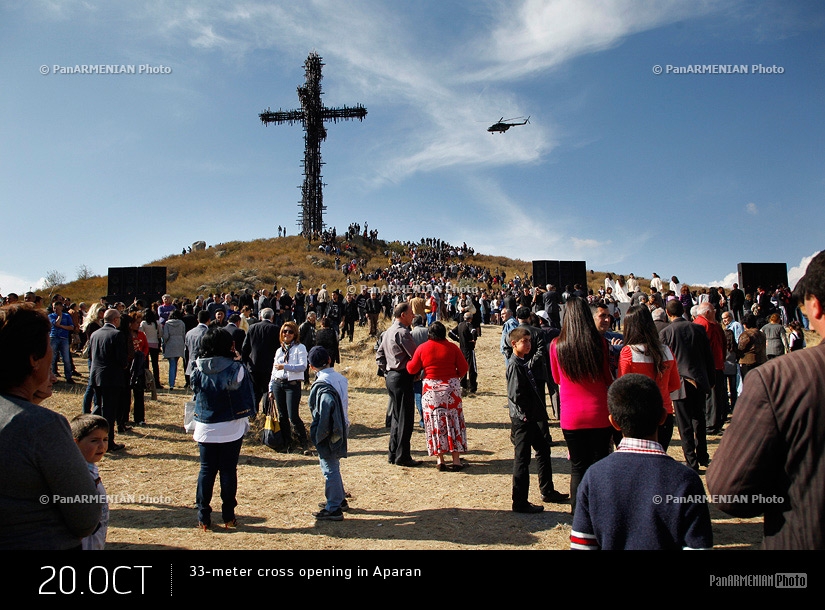 В Армении воздвигают 33-метровый крест по дороге из Еревана в Апаран