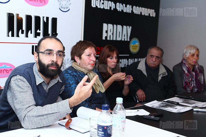 Press conference of Zaruhi Postanjyan, Karen Hakobyan, Lala Aslikyan, Seda Melikyan Zhanna Alexamyan and Arthur Sakunts