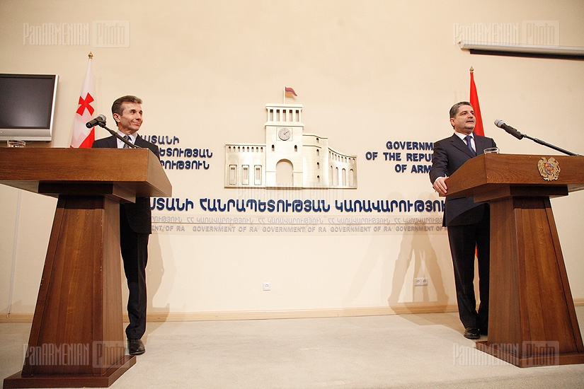 Press conference of  RA PM Tigran Sargsyan and Georgia’s PM Bidzina Ivanishvili