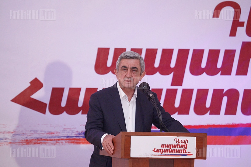 Presidential candidate Serzh Sargsyan meeting with residents of Berd 
