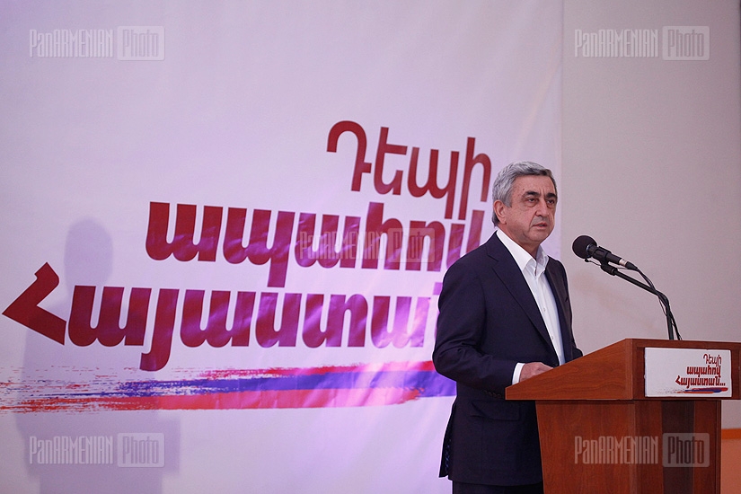 Presidential candidate Serzh Sargsyan meeting with residents of Berd 