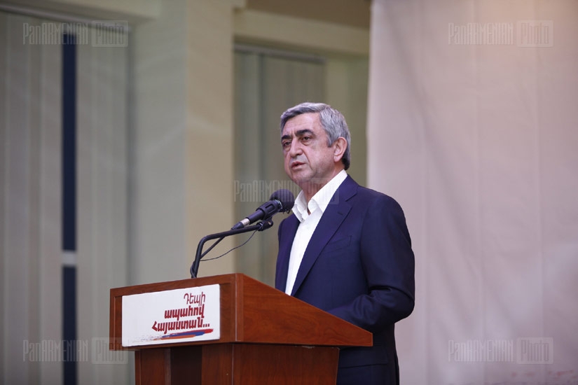 RA President's candidate Serzh Sargsyan's meeting with Noyemberyan residents