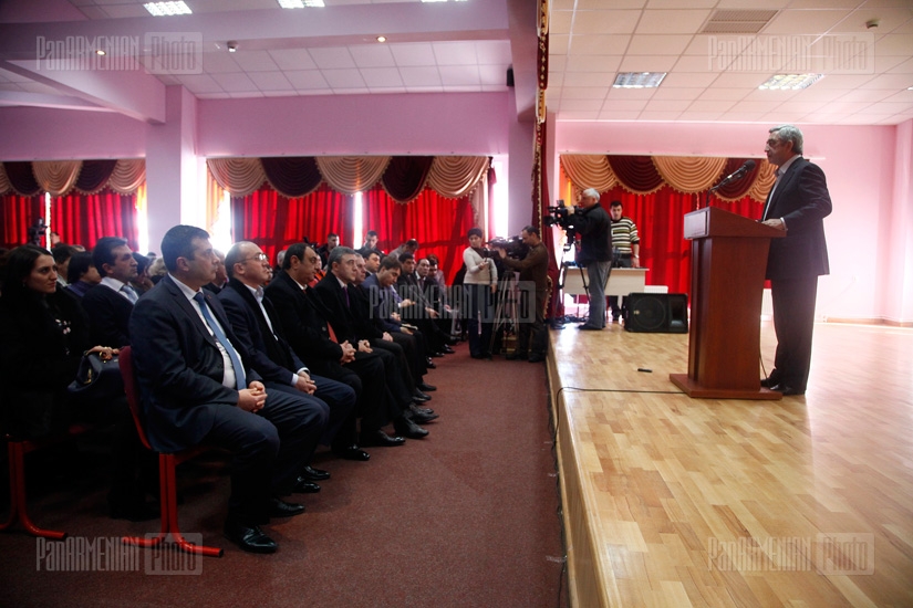 Presidential candidate Serzh Sargsyan meeting with residents of Lori region