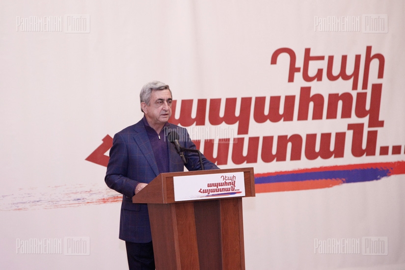 Presidential candidate Serzh Sargsyan visits  Kotayk region