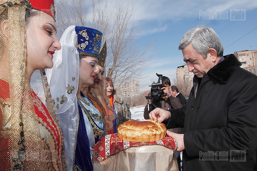 Presidential candidate Serzh Sargsyan visits  Kotayk region