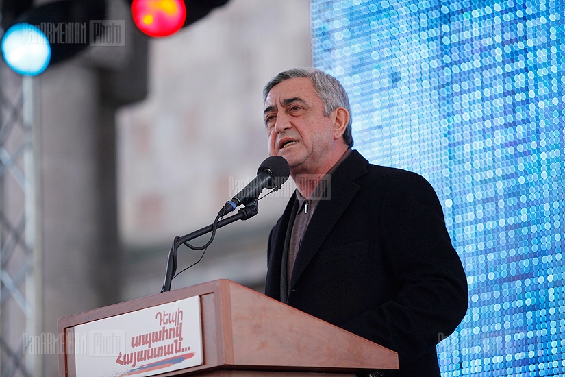 RA presidential candidate Serzh Sargsyan visits Ararat province