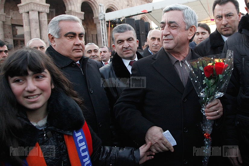 Кандидат в президенты РА Серж Саргсян посетил Араратскую область 