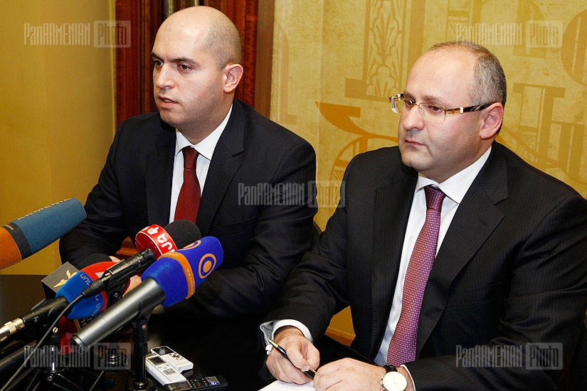 Press conference of RA Minister of Education and Science Armen Ashotyan and the Chairman of the Union of Banks Ashot Osipyan