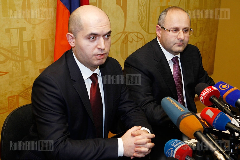 Press conference of RA Minister of Education and Science Armen Ashotyan and the Chairman of the Union of Banks Ashot Osipyan