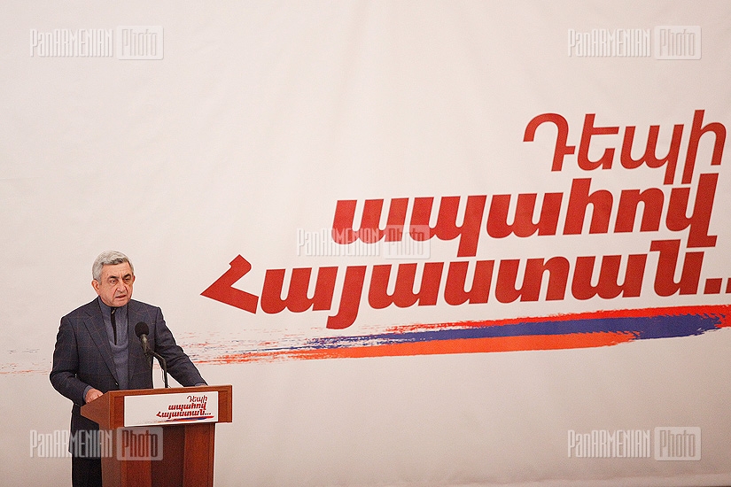 Presidential candidate Serzh Sargsyan visits Armavir region