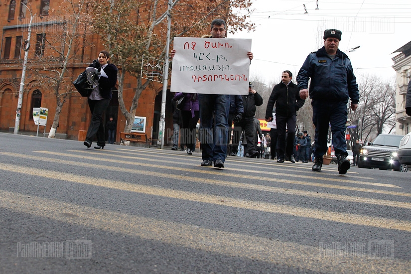 Protest  in front of the CEC building and OSCE/ODIHR Office in Yerevan