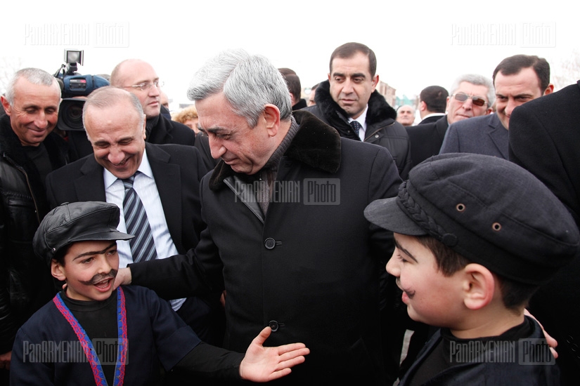 RA presidential candidate Serzh Sargsyan visitis Shirak Province