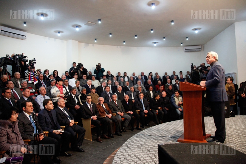 RA presidential candidate Serzh Sargsyan visitis Shirak Province