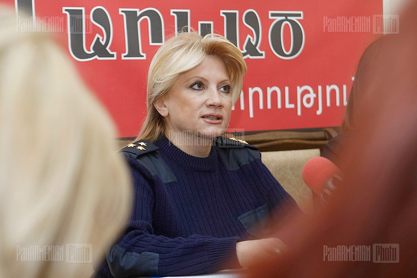 Press conference of Police Colonel Nelly Duryan