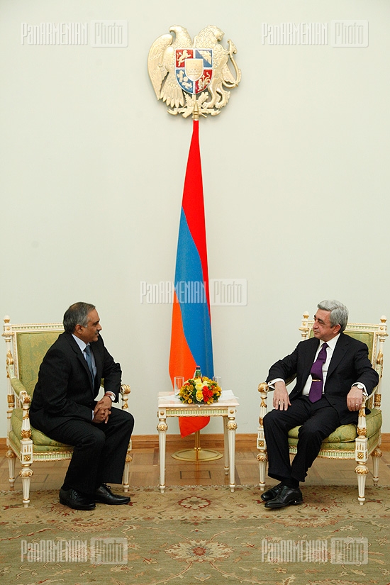 RA president Serzh Sargsyan's meeting with Suresh Babu, the newly appointed Ambassador of India
