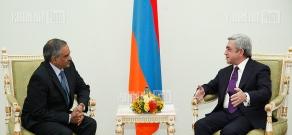 RA president Serzh Sargsyan's meeting with Suresh Babu, the newly appointed Ambassador of India