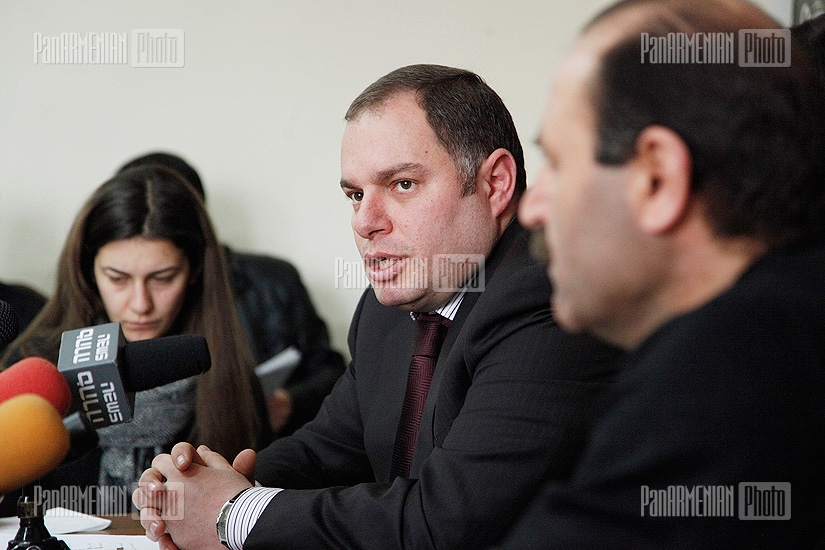 Press conference of RPA faction secretary Hovhannes Sahakyan and Chairman of Right and Freedom Center NGO, the human rights activist Vardan Harutyunyan 