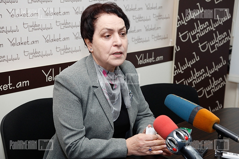 Press conference of the first RA Human Rights Defender, former deputy of Heritage parliamentary faction Larisa Alaverdyan 
