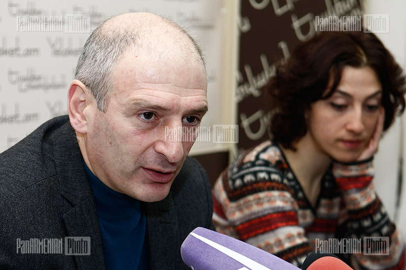 Press conference of geographer Levon Galstyan and environmentalists Yeghia Nersesyan and Mariam Sukhudyan