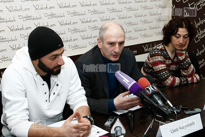 Press conference of geographer Levon Galstyan and environmentalists Yeghia Nersesyan and Mariam Sukhudyan