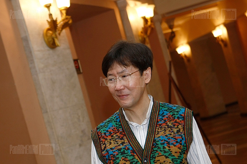 Press conference of trumpeter Sergei Nakariakov, pianist Maria Meerovitch and conductor Jong Viktorin Yun