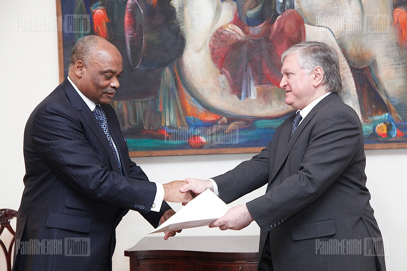 RA Minister of Foreign Affairs Edward Nalbandyan received Zambia's ambassador to Armenia Frederick Shumba Hapunda