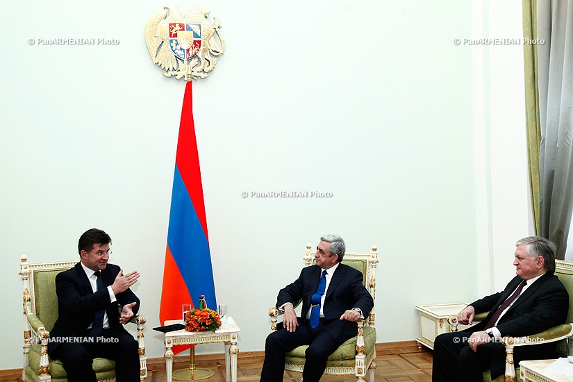RA president Serzh Sargsyan receives Deputy Prime Minister and Minister of Foreign and European Affairs of the Slovak Republic Miroslav Lajčák 