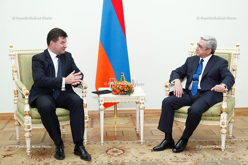 RA president Serzh Sargsyan receives Deputy Prime Minister and Minister of Foreign and European Affairs of the Slovak Republic Miroslav Lajčák 