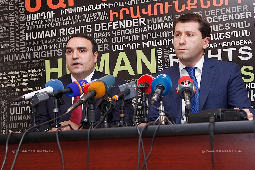 Пресс-конференция секретаря  Совета национальной безопасности Армении Артура Багдасаряна и омбудсмена Карена Андреасяна