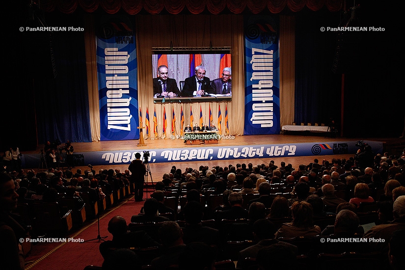 The Armenian National Congress (ANC) holds a convention at the Karen Demirchyan sports and concert complex