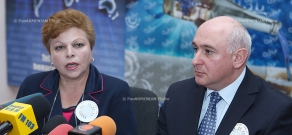 Press conference of  Armenia's chief hematologist Smbat Daghbashyan and  President of the association for hemophilia patients of Armenia Tanya Khachatryan