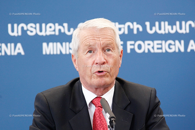  Joint press conference of Armenian acting Foreign Minister Edward Nalbandyan and Thorbjørn Jagland, secretary General of the Council of Europe